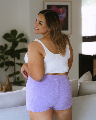 Bouclé 3-Piece Knit Lounge Set - Lavender