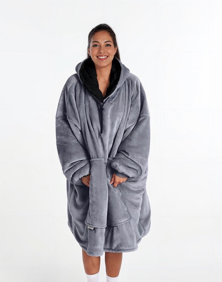 ADULT BLANKET HOODIE - GREY