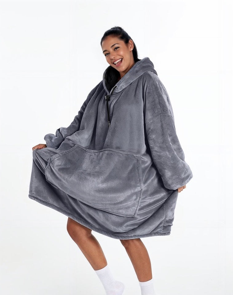 ADULT BLANKET HOODIE - GREY