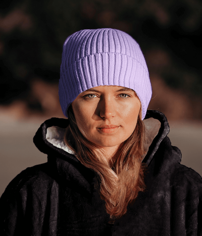 CABLE KNIT BEANIE - LAVENDER