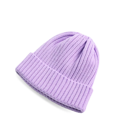 CABLE KNIT BEANIE - LAVENDER