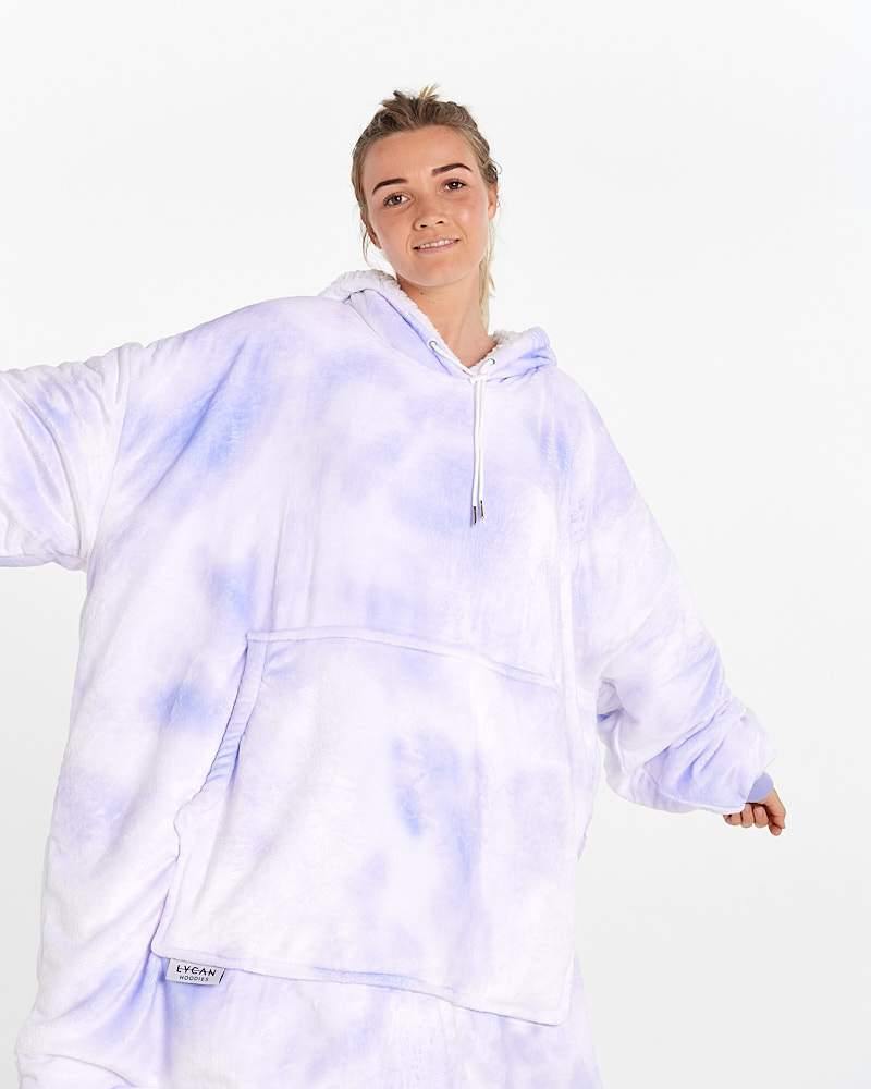 ADULT BLANKET HOODIE - PURPLE TIE DYE - NZ Lycanhoodies