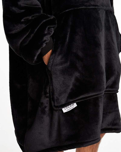 ADULTS BLANKET HOODIE - BLACK - NZ Lycanhoodies