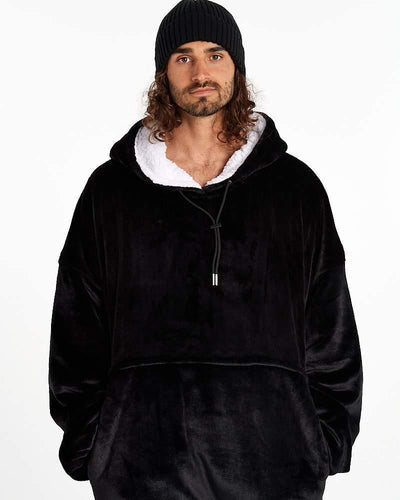 ADULTS BLANKET HOODIE - BLACK - NZ Lycanhoodies