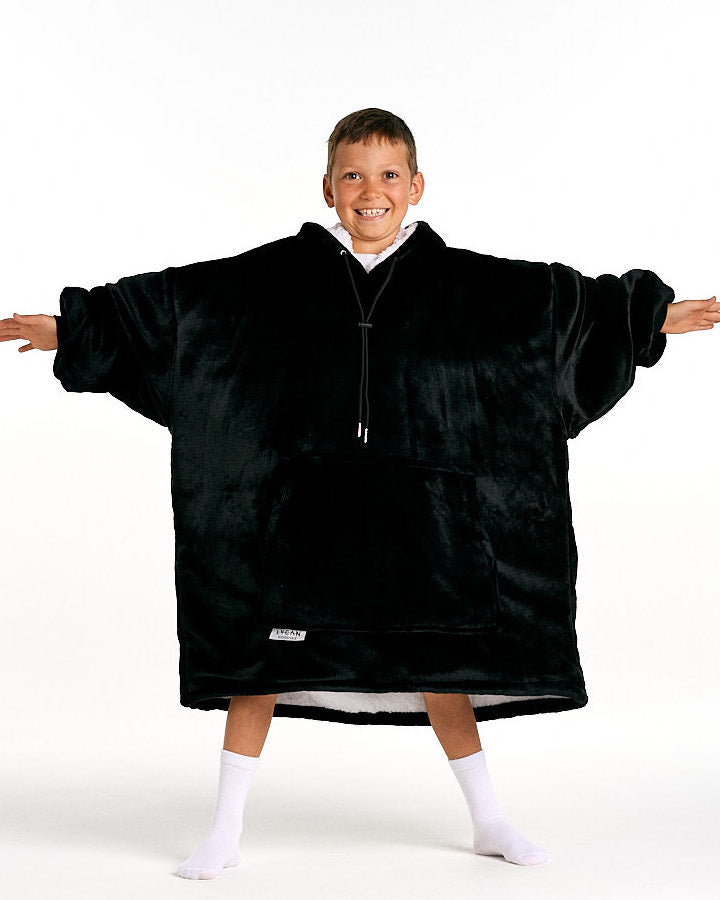 KIDS BLANKET HOODIE - BLACK