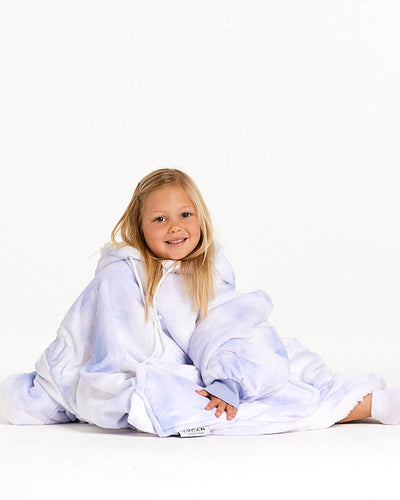 KIDS BLANKET HOODIE - PURPLE TIE DYE