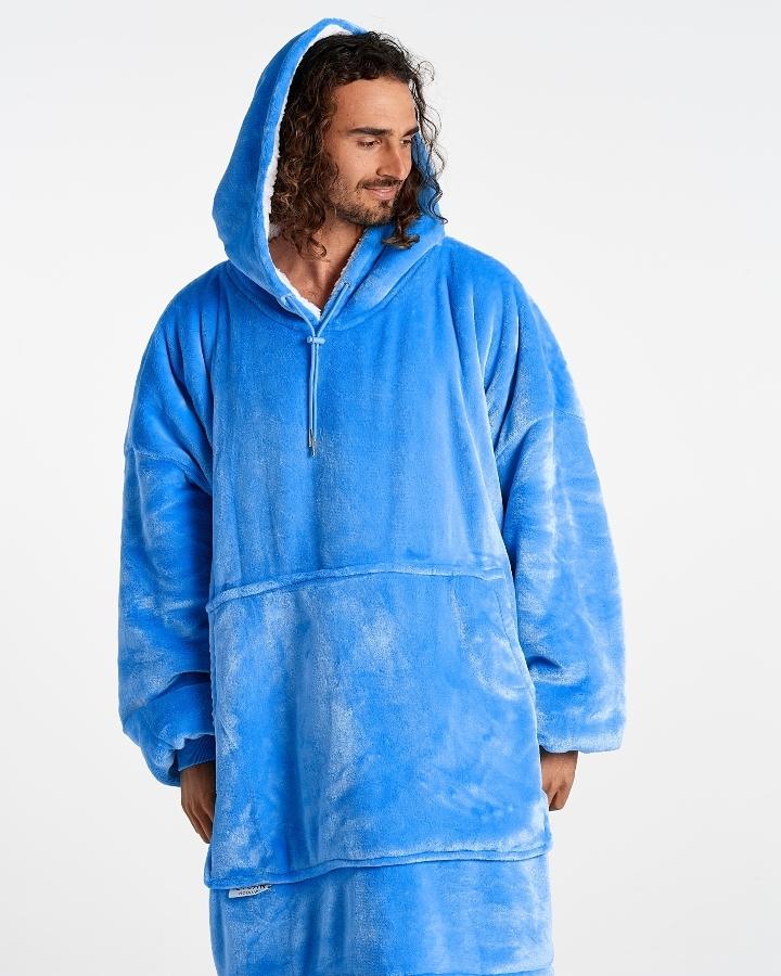 ADULTS BLANKET HOODIE - BLUE