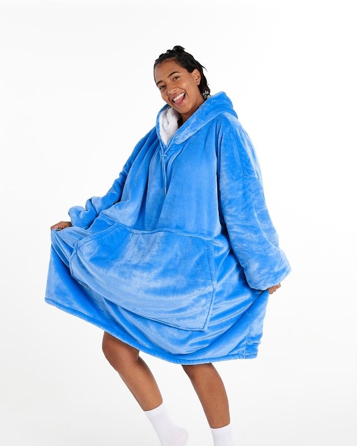 ADULTS BLANKET HOODIE - BLUE