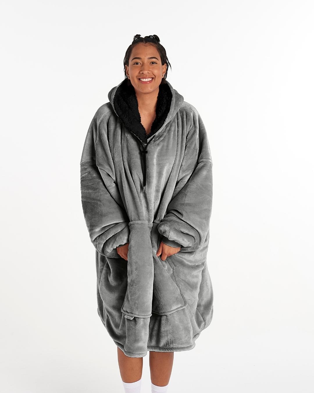 ADULT BLANKET HOODIE - GREY