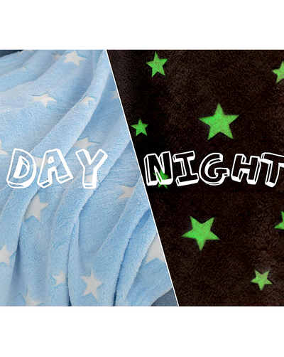 KIDS BLANKET HOODIE - BLUE GLOW IN THE DARK